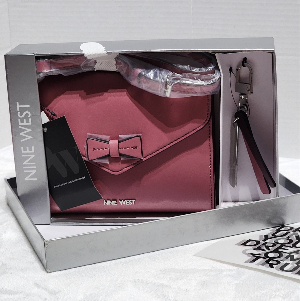 Barbie Core Pink Nine West Women Dancer Mini Crossbody or Handheld Flap Bag